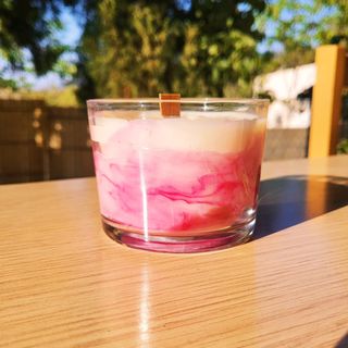 Vela Marmolada rosa y blanca