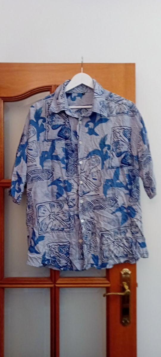 Camisa verano azul gris