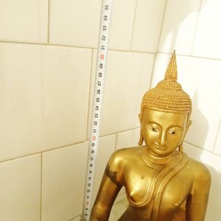 Buda tibetano antiguo bronce dorado meditación