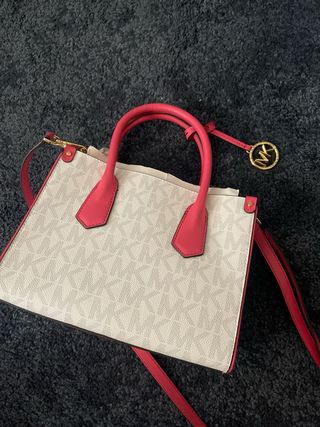 Bolso Michael Kors rosa y blanco