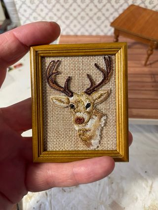 Quadro ricamato cervo - Dollshouse