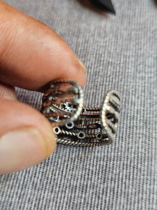 Anillo plata 925 vintage con piedra onix