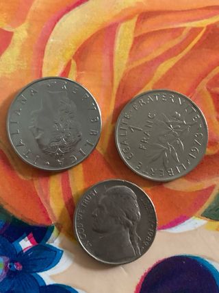 Monedas antiguas: India, Francia, Italia