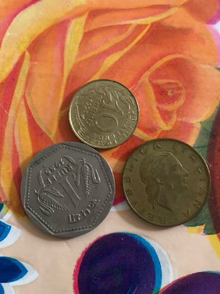 Monedas antiguas: India, Francia, Italia