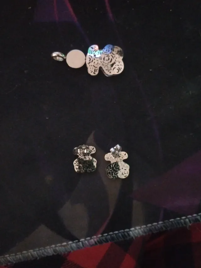 Collar y pendientes oso