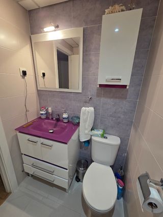 Conjunto baño moderno - lavabo púrpura