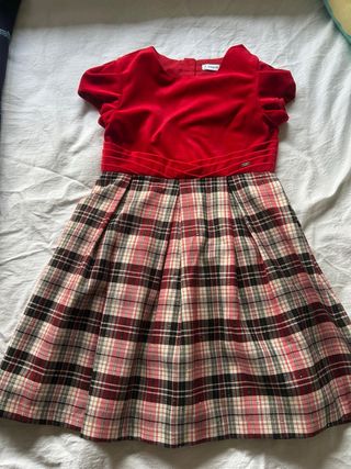 Vestito bambina rosso a quadri