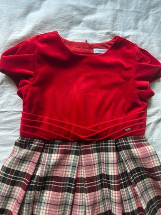 Vestito bambina rosso a quadri