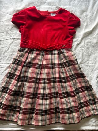 Vestito bambina rosso a quadri