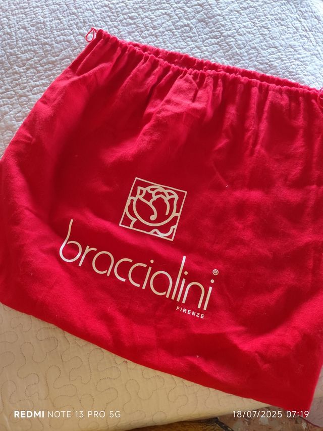 Braccialini borsa a mano e spalla turchese pelle