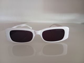 Occhiali Balenciaga bianchi e oro