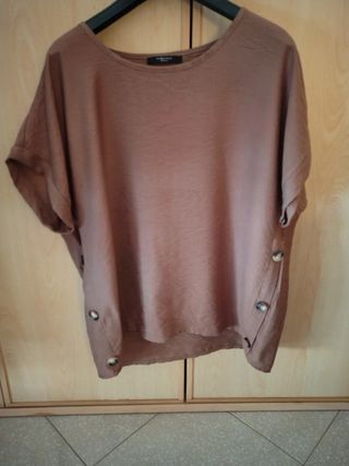 Blusa marrone maniche corte