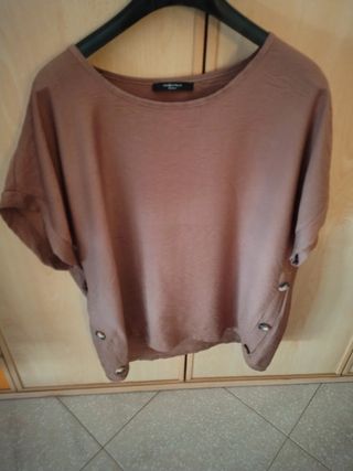 Blusa marrone maniche corte