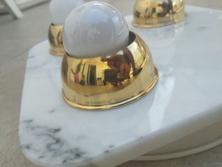 Lampada vintage 3 luci marmo