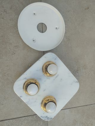 Lampada vintage 3 luci marmo