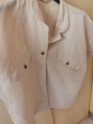Camicia lino beige