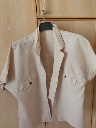 Camicia lino beige