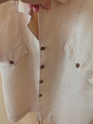 Camicia lino beige