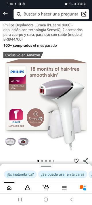 Philips Lumea IPL 8000 - depilación