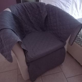 Copripoltrona Cotone Grigio scuro e chiaro