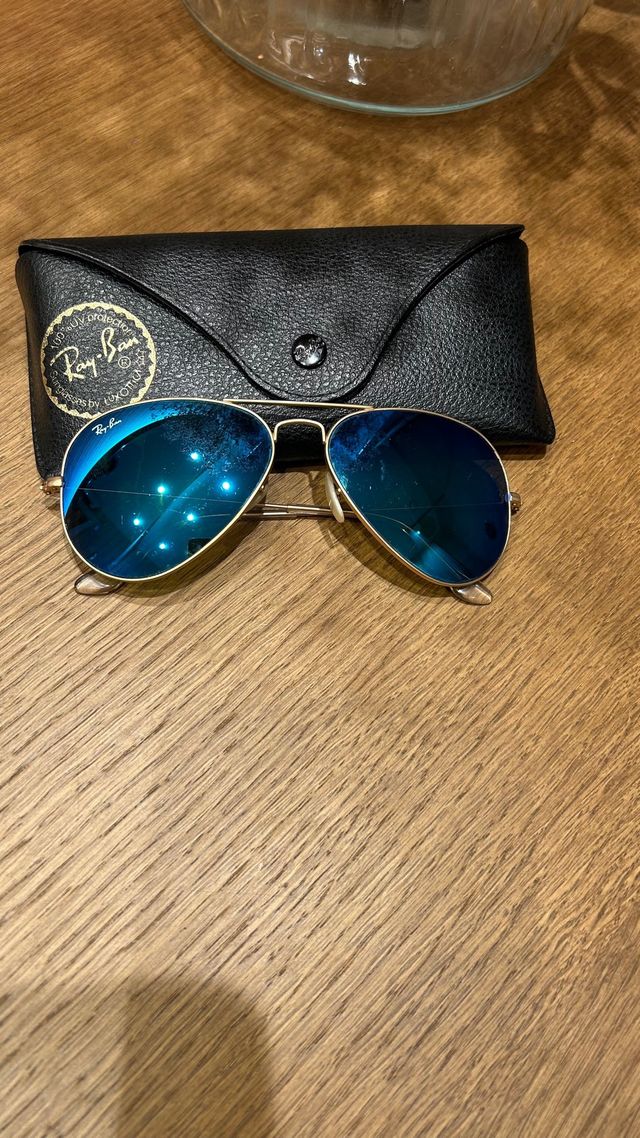 Rayban Aviator: Azul & Dorado