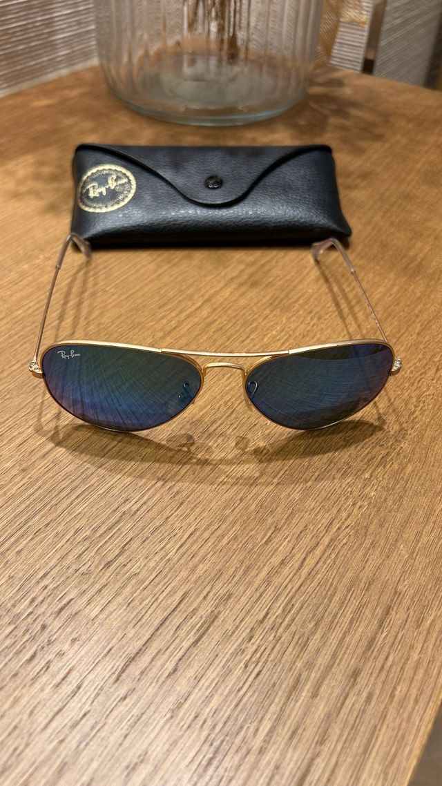 Rayban Aviator: Azul & Dorado