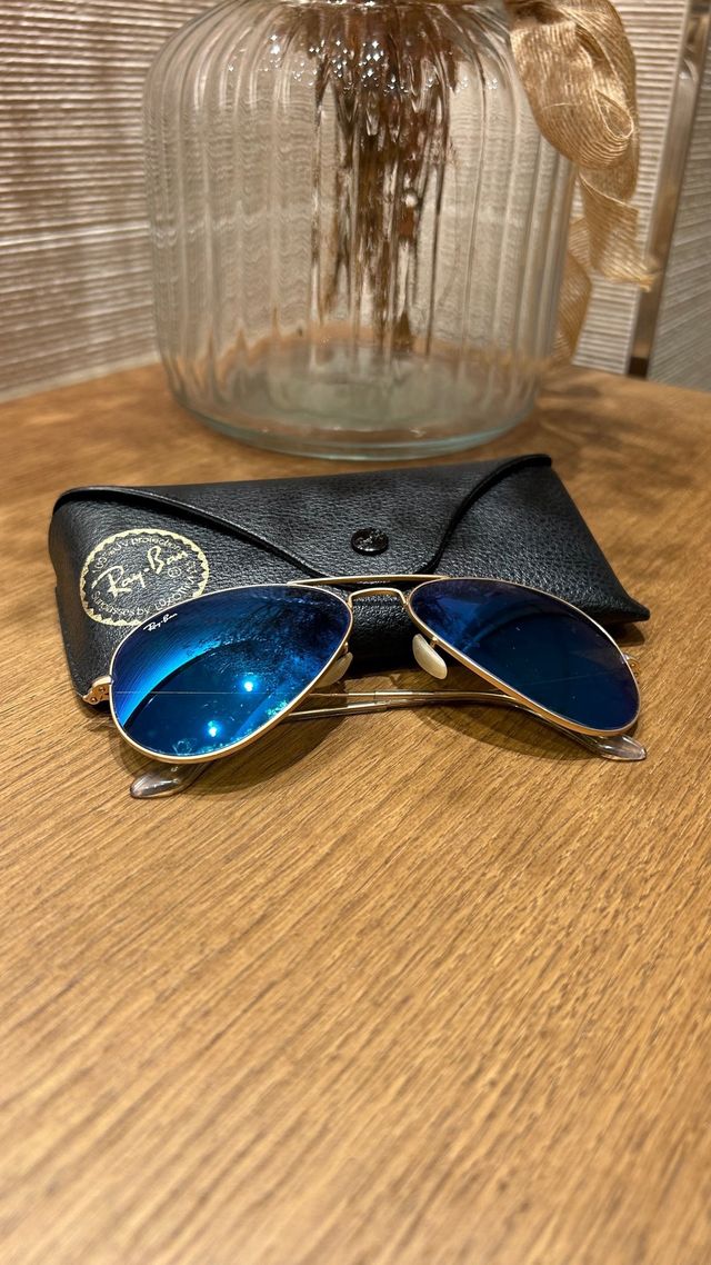 Rayban Aviator: Azul & Dorado