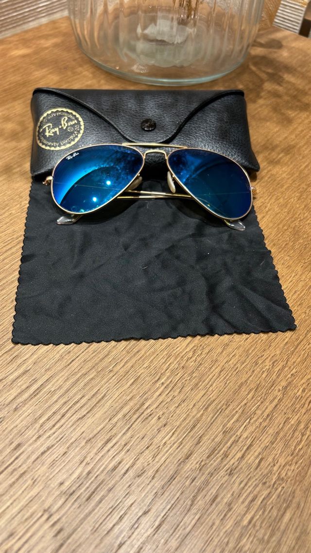 Rayban Aviator: Azul & Dorado