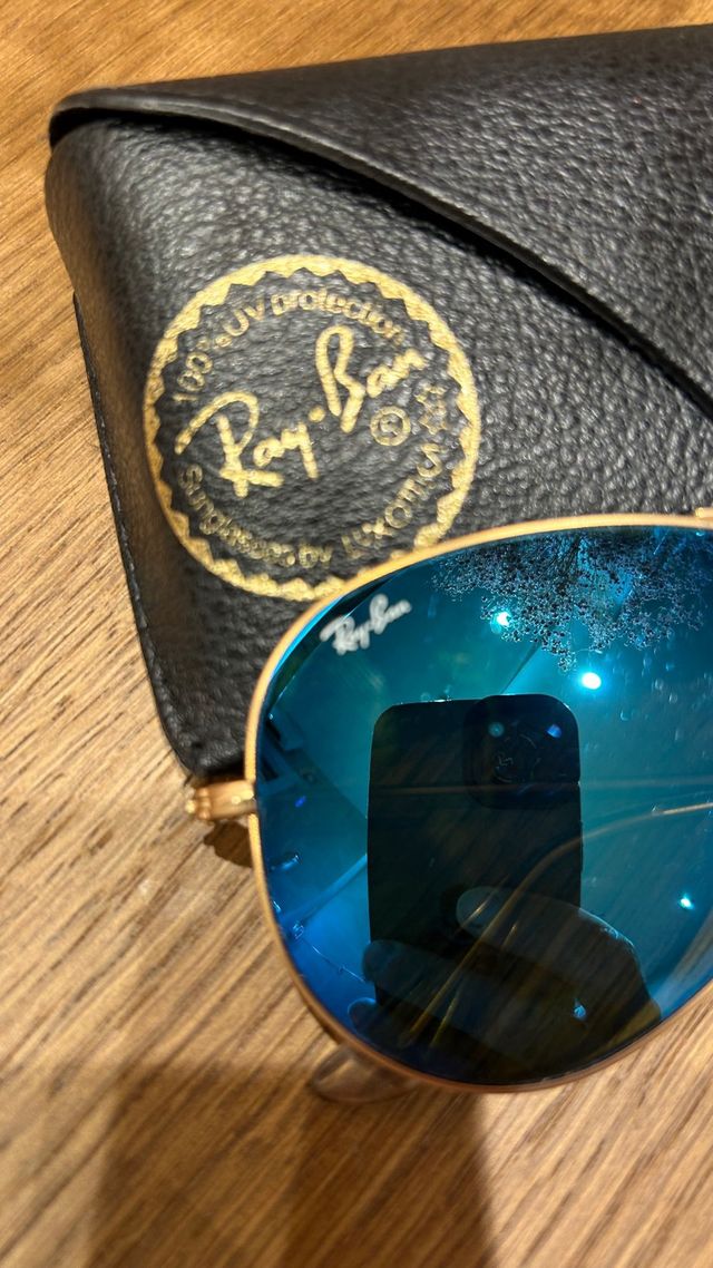 Rayban Aviator: Azul & Dorado