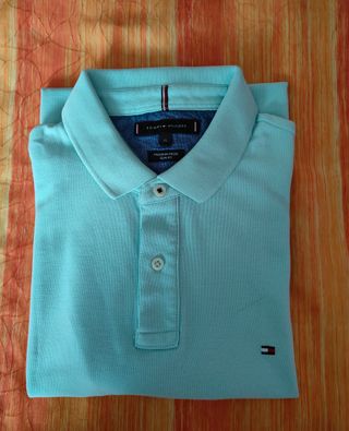 Polo Tommy Hilfiger XL verde agua