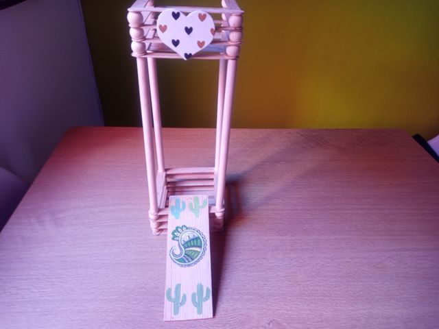 Macetero doble de madera y decoración todo nuevo