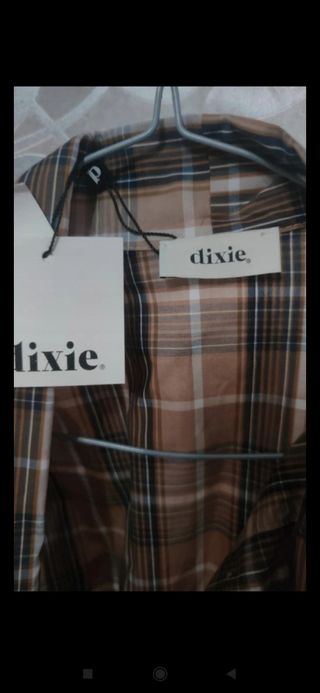 Camisa cuadros Dixie beige-marrón