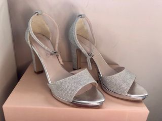 Sandali argento glitter cerimonia