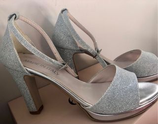 Sandali argento glitter cerimonia