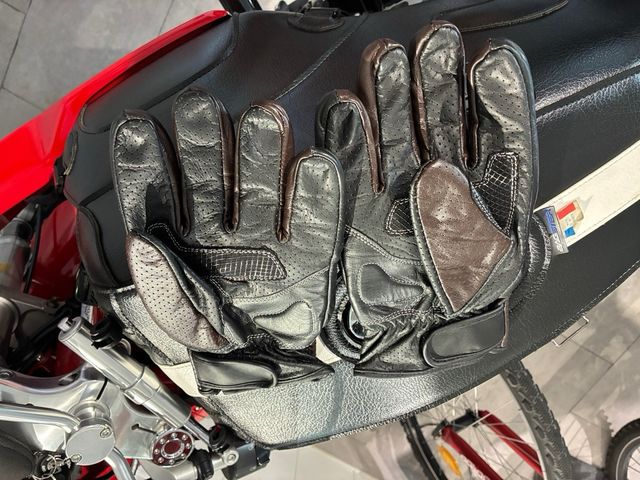 Guantes moto cuero marrón cafe racer