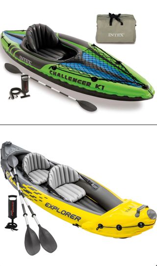 2x1 Kayak INTEX challenger K1 y INTEX Explorer K2 