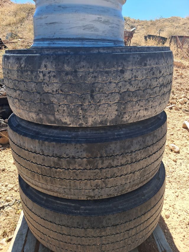 4 Llantas hierro385/65R22.5 1 Michelin 2 chinas