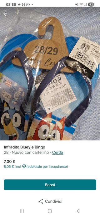 Infradito Bluey Bingo bimbi 28/29