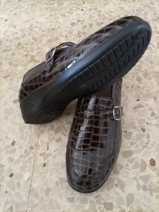 Zapatos piel cómodos mujer marrones