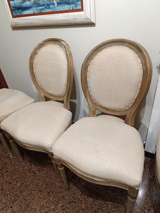 2 Sillas Comedor Estilo Luis XV y regalo otras 2 