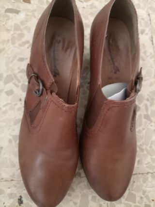 Zapatos Piel Marrón Mujer