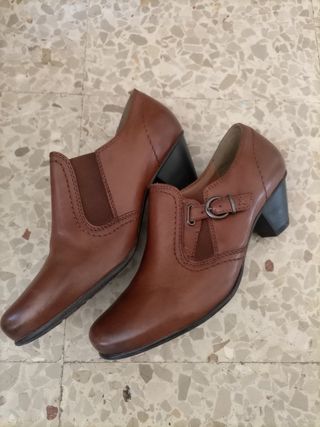 Zapatos Piel Marrón Mujer