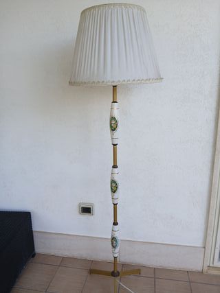 Lampada Piantana Ceramica Ottone
