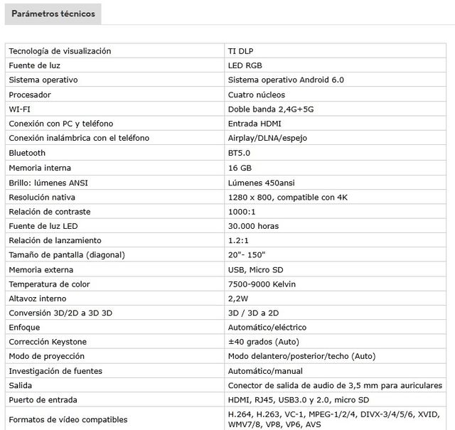 Proyector TENSWALL X1 1080p 4K