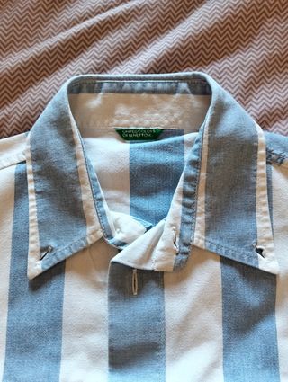 Camicia Benetton righe blu-bianco