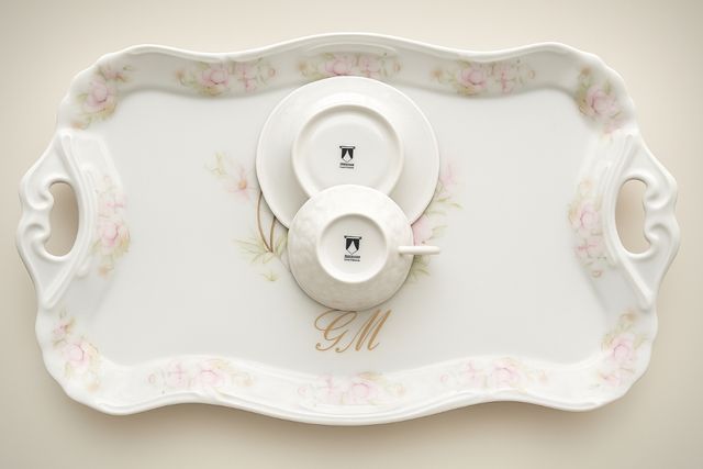 Juego de té porcelana fina, antiguo