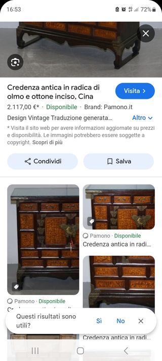Comodino antico in legno
