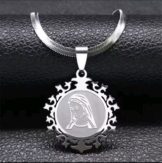 Collar Virgen María Acero Inoxidable