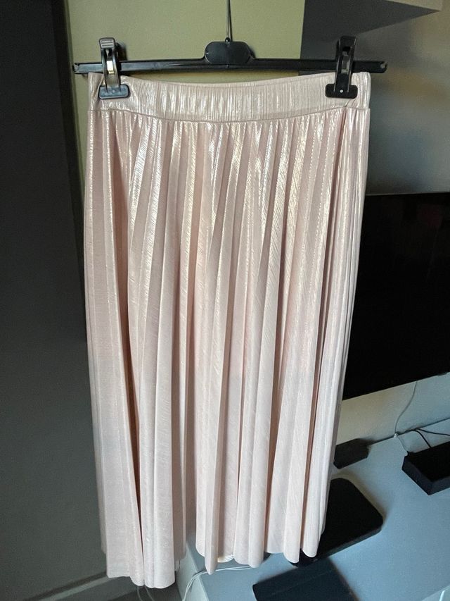 Gonna rosa plissettata