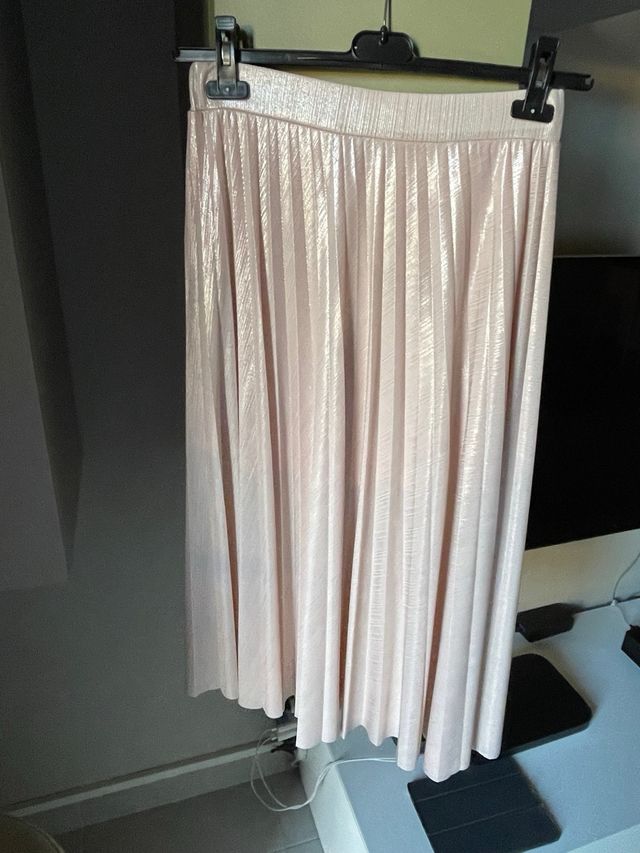 Gonna rosa plissettata